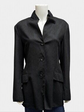 JIL SANDER | Black Minimalist 100% Cashmere Coat Jacket IT 40 US 4 Made In Italy